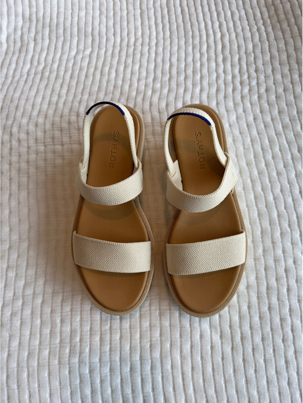Rothy’s The Lightweight Wedge Sandal Salt Women’s Size 7 - Picture 2 of 6